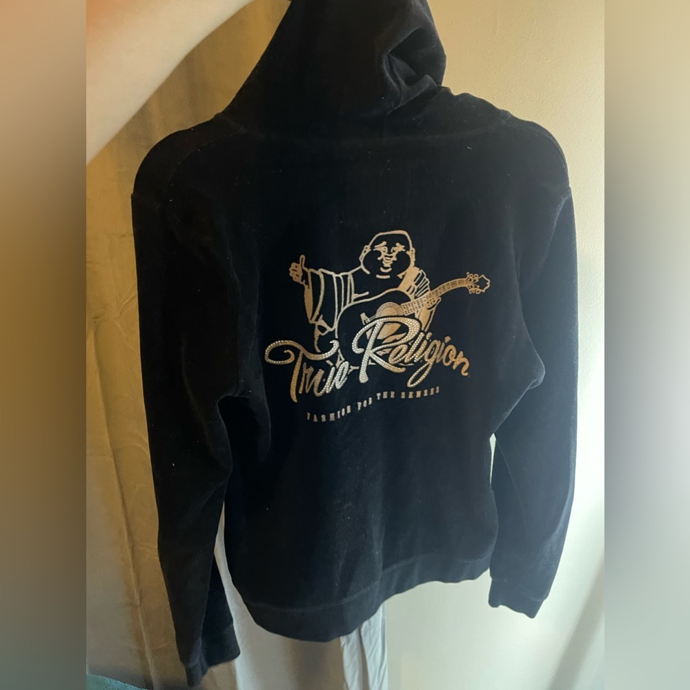 Velour Studded True Religion Hoodie